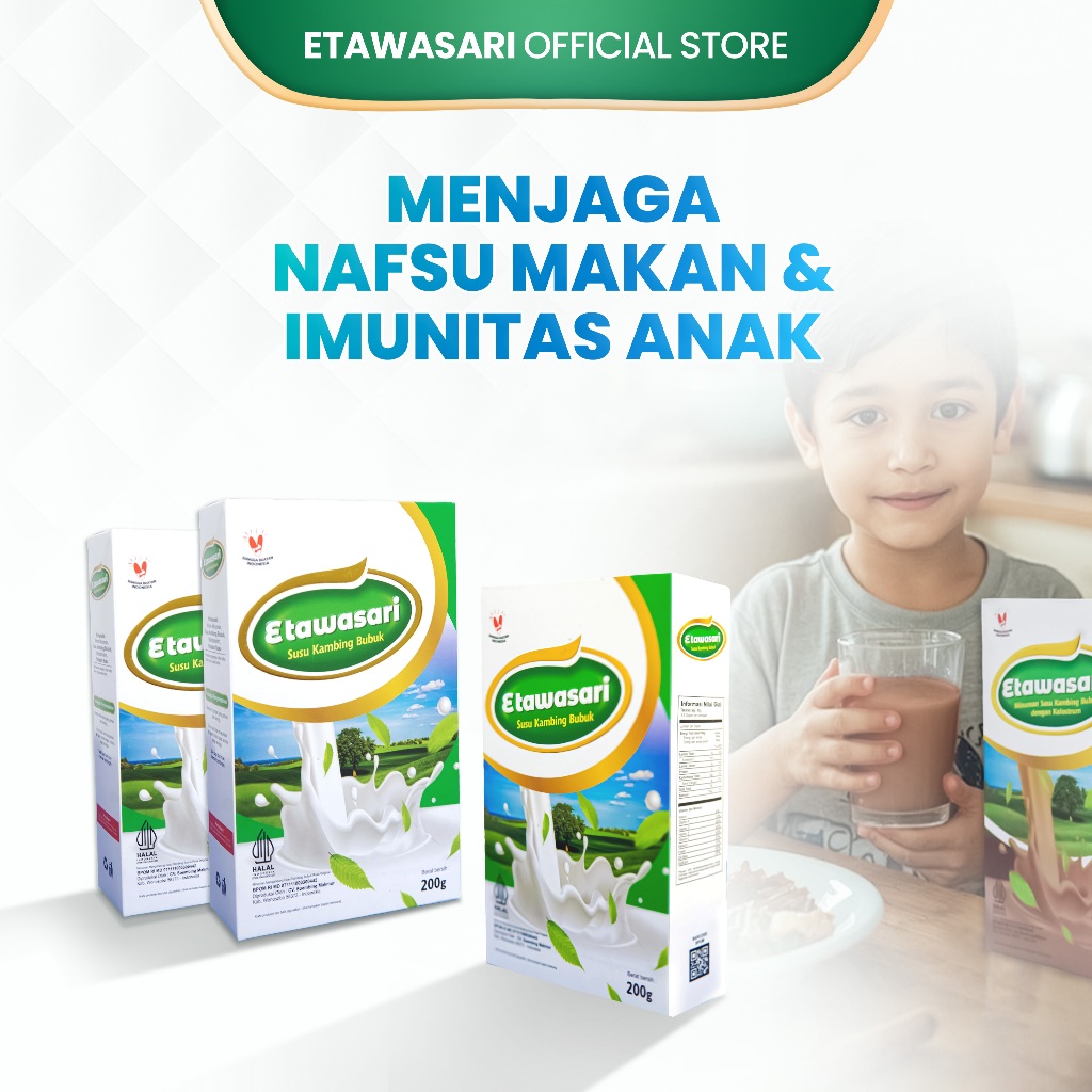 

Etawasari Susu Menjaga Nafsu Makan dan Imunitas Anak - 200 Gram (3 box)