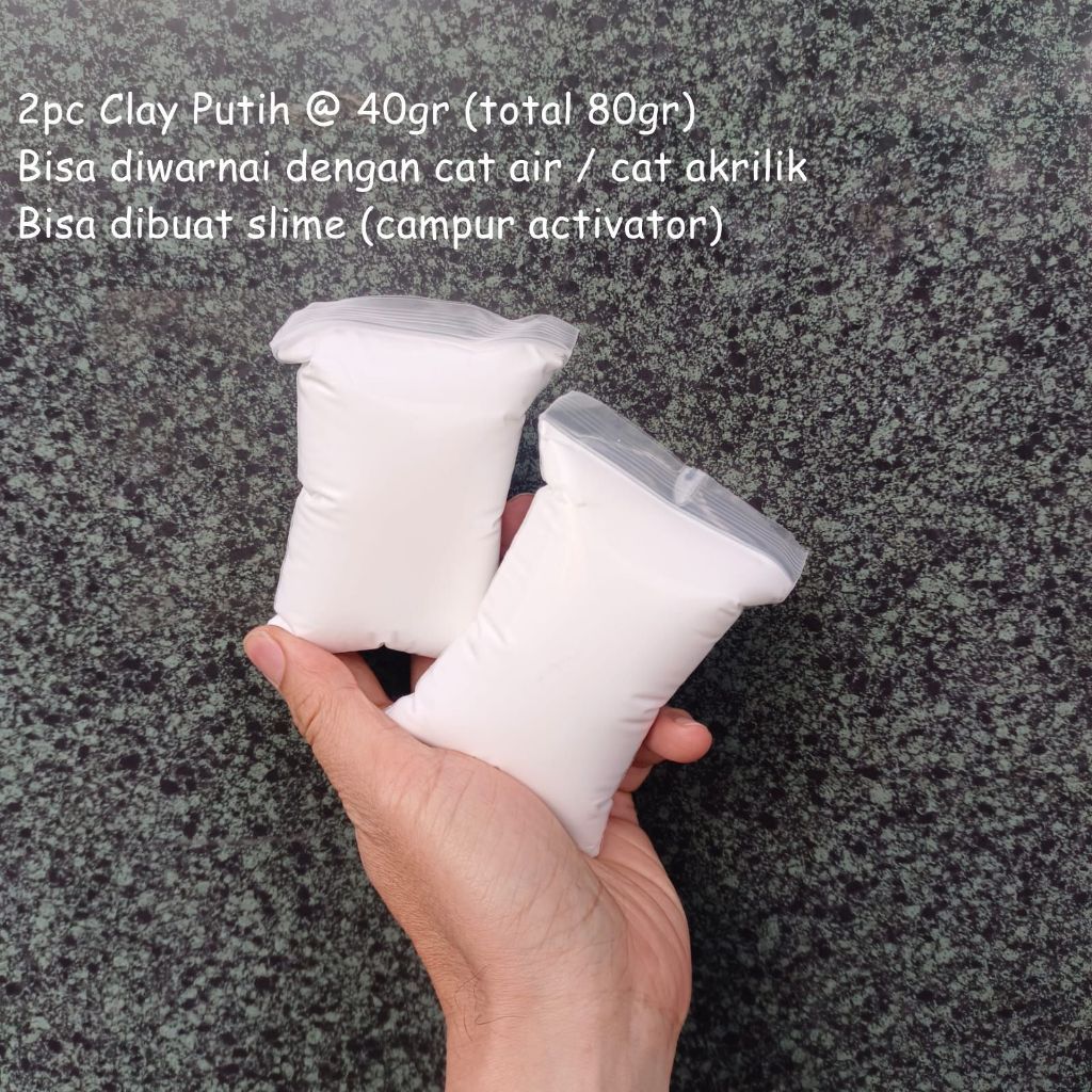 HARGA GROSIR 80gr putih Soft Clay / Polymer Clay / Light Clay / Mainan Edukasi Anak Kreatif