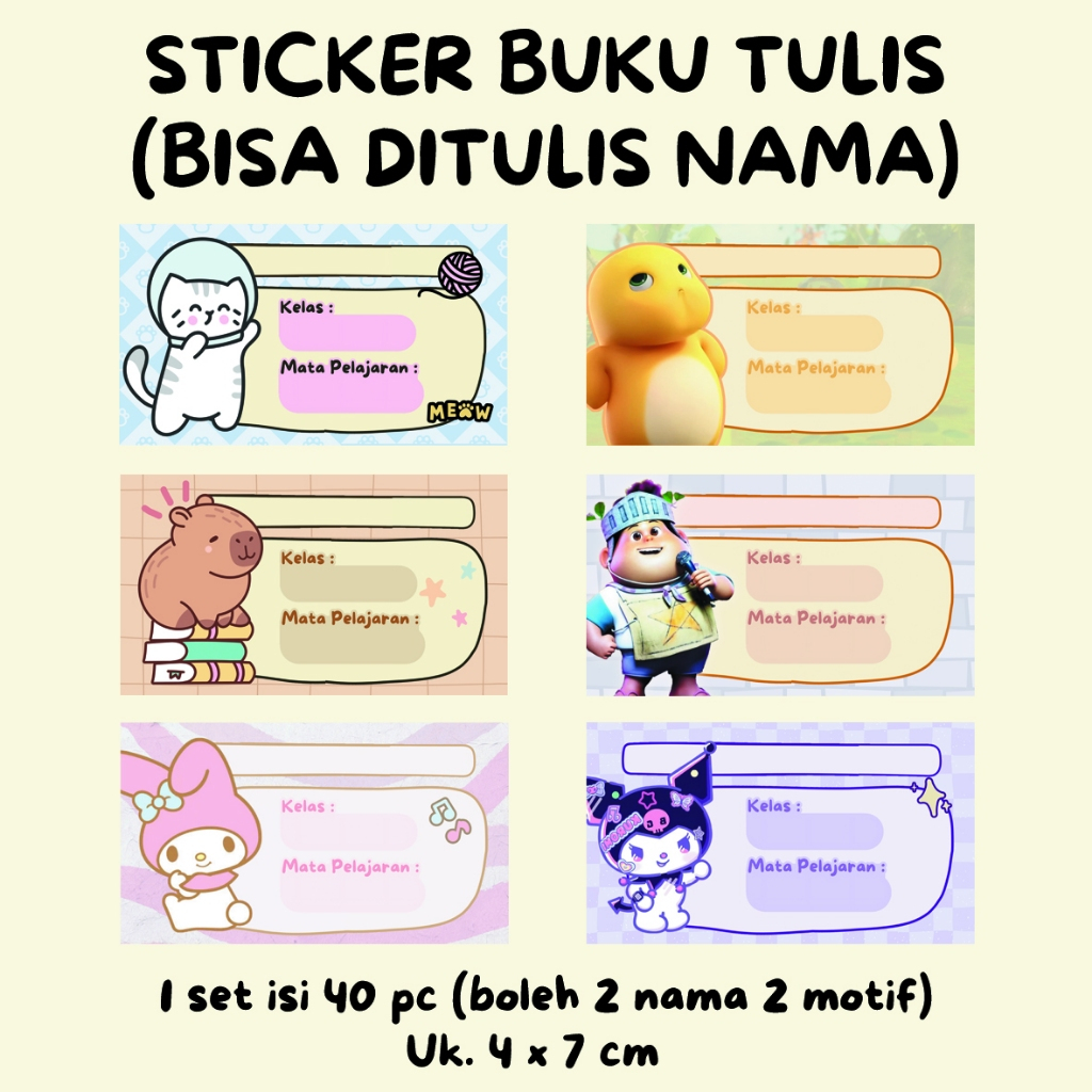 

Sticker Buku Tulis Custom Stiker Buku Anak Sekolah Custom Sticker Buku