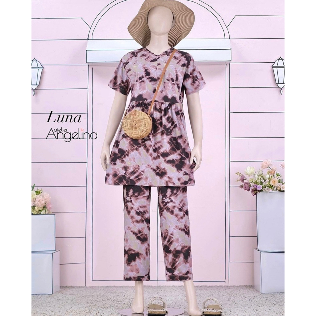 [SIAP KIRIM] LUNA PAJAMAS FOCHIA DARK CHERRY SIZE S L BY ATELIER ANGELINA