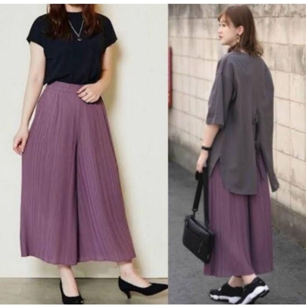 pleated cullotes uniqlo