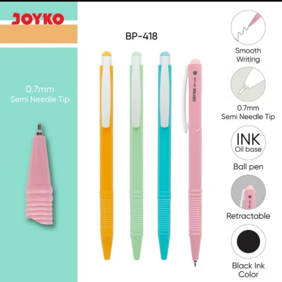 

Joyko Pena Ball Pen Pulpen BP-418 0.7 mm 1 Box isi 12 Pcs