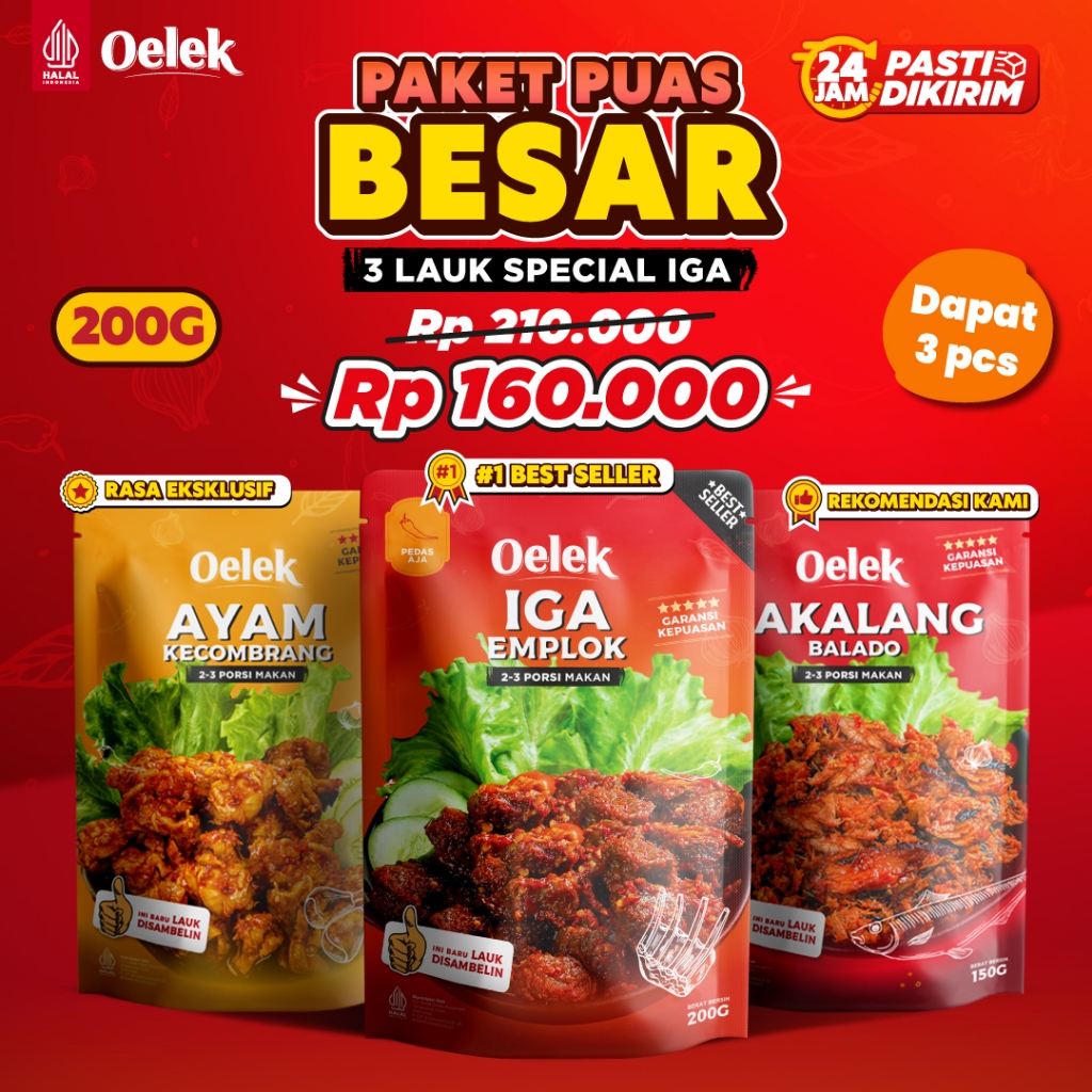 

Paket Awor-Awor Emplok / Iga Mercon / Iga Sambal / Oseng Iga / Cakalang Balado / Ayam Kecombrang