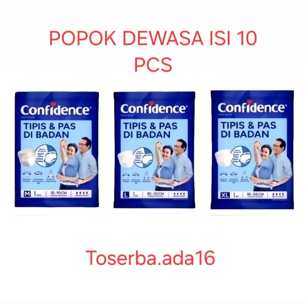 Confidence Popok Dewasa 10 pcs - Confidence Adult Premium Pants M L XL - Confidence Popok Celana Dew