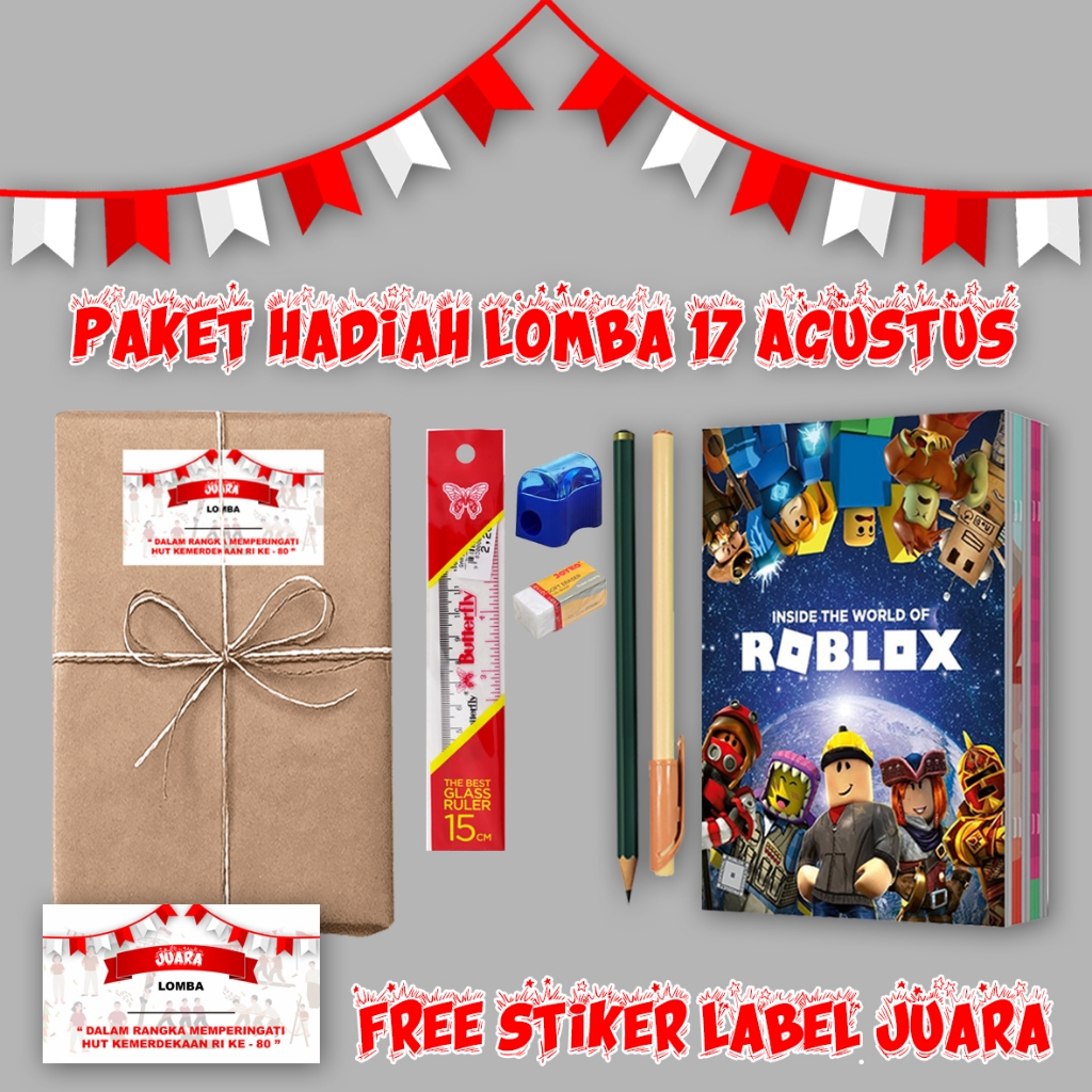 

BUKU TULIS HADIAH LOMBA 17 AGUSTUS PERLENGKAPAN SEKOLAH SATU PAKET JUARA B