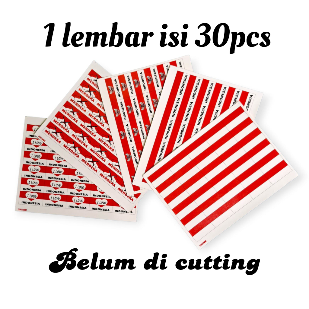 

(isi 30pcs) stiker pipi merah putih / stiker bendera tempelan HUT RI 17 agustus