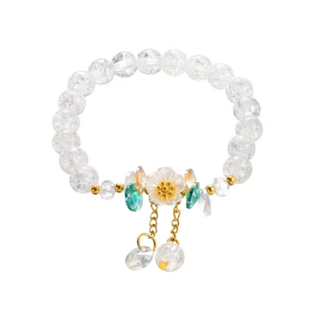 Gelang Tangan Kristal Cantik Manik Bening Gelang Wanita