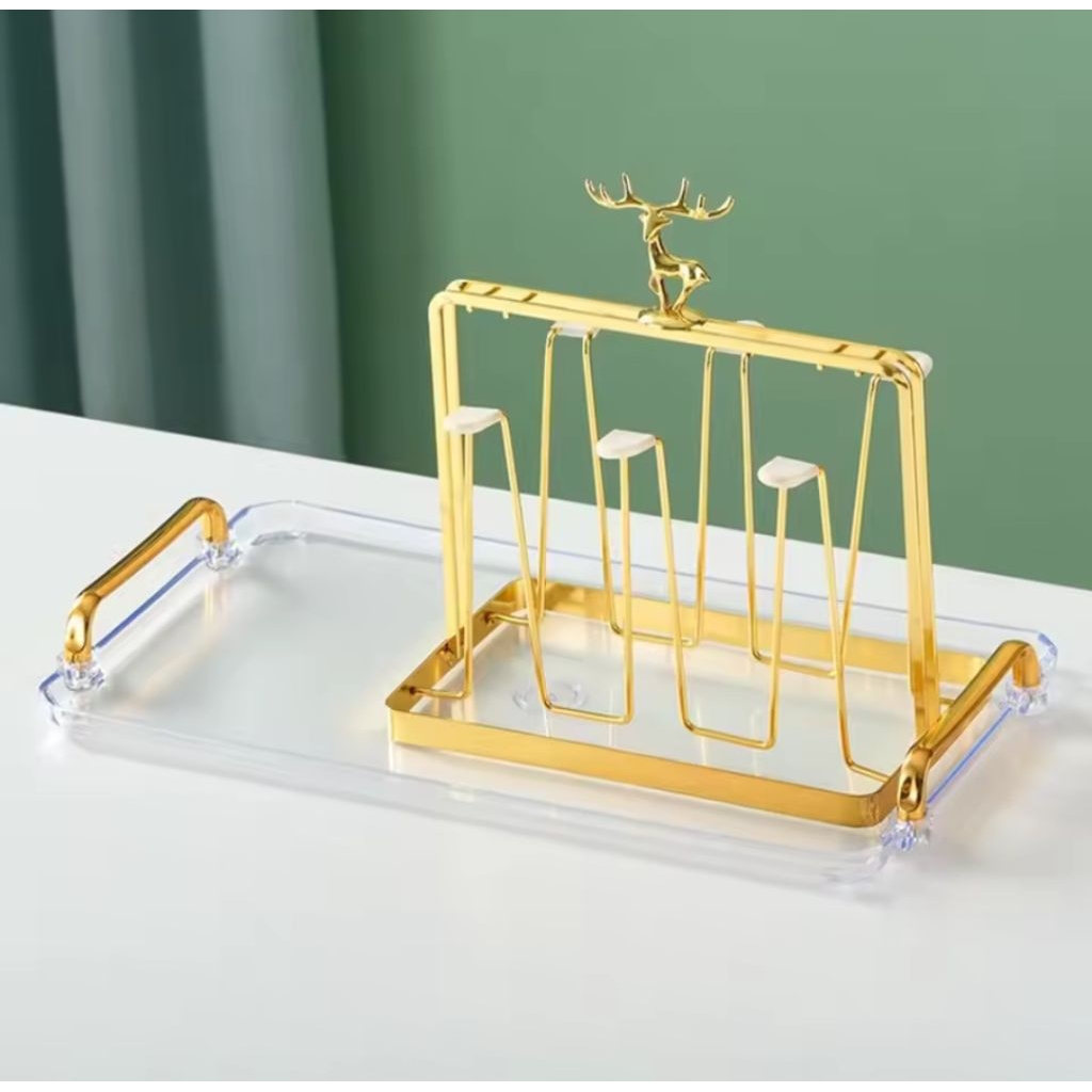 M1 Rak Gelas / Rak Gelas Premium / tempat gantungan gelas mewah gold sultan Rak Gelas Stainless