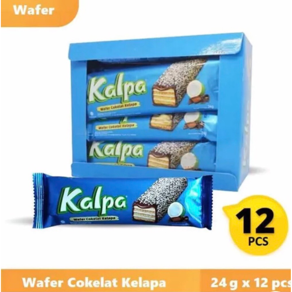 

Wafer Kalpa Coklat Kelapa 1 box 12 pcs 24 gr