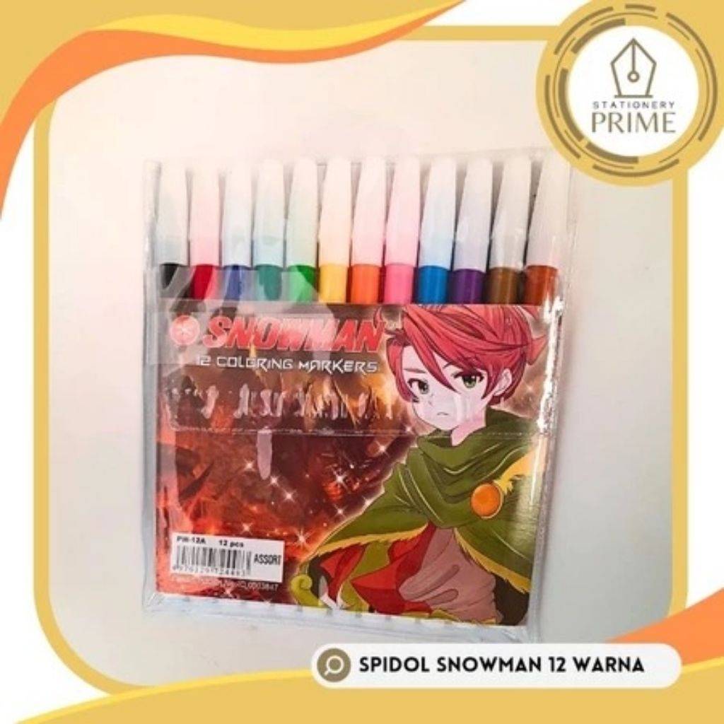 

Spidol Warna / Coloring Markers Snowman 12 Warna PW-12A Pencil Type