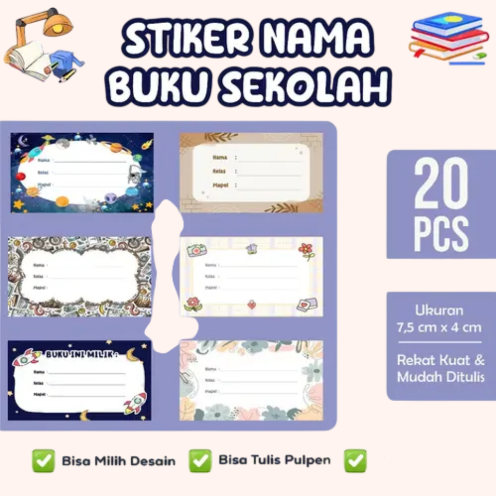 

Isi 20 Stiker Mapel - Label Buku Pelajaran Sekolah - Stiker mata pelajaran