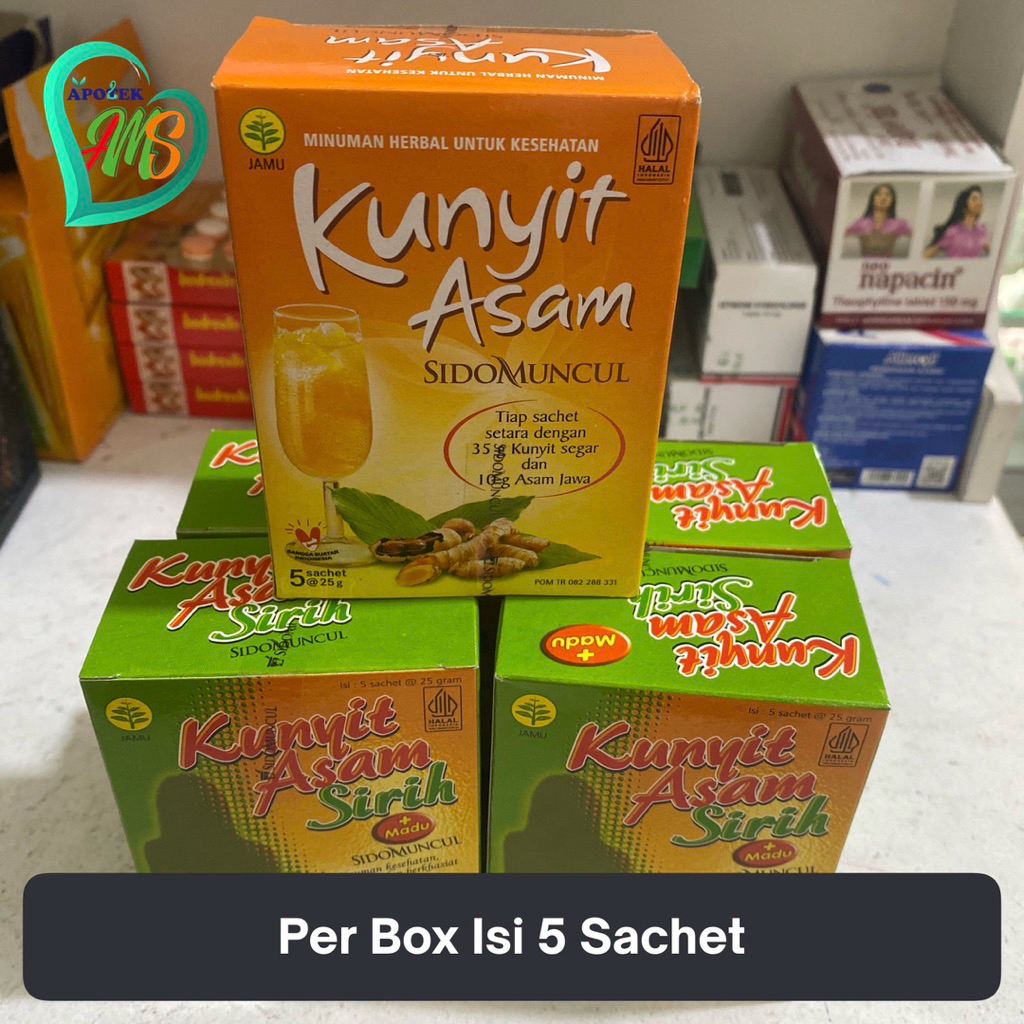 

Kunyit Asam Sirih Sidomuncul | Per Box Isi 5 Sachet
