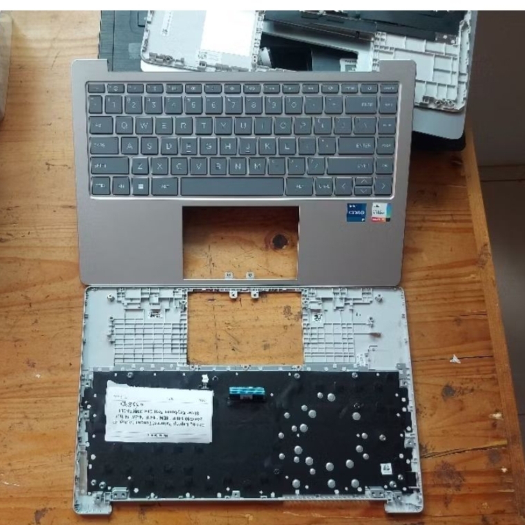 Casing Laptop Palmrest tengah Laptop Hp 240 G10 14EP 14EM 14-EP 14-EM 14 Inch silver keyboard Test o