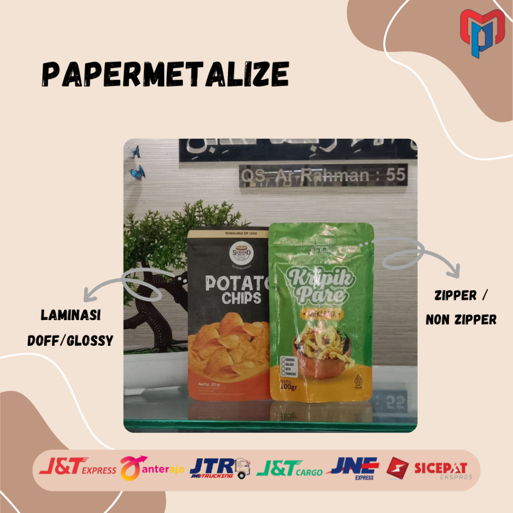 

(10 PCS) MURAH CETAK KEMASAN STANDING POUCH FULL PRINTING (PAPER METALIZED)