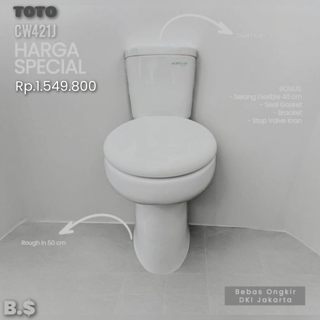 Kloset Duduk TOTO CW 421 J Putih / Closet Duduk TOTO CW 420 j