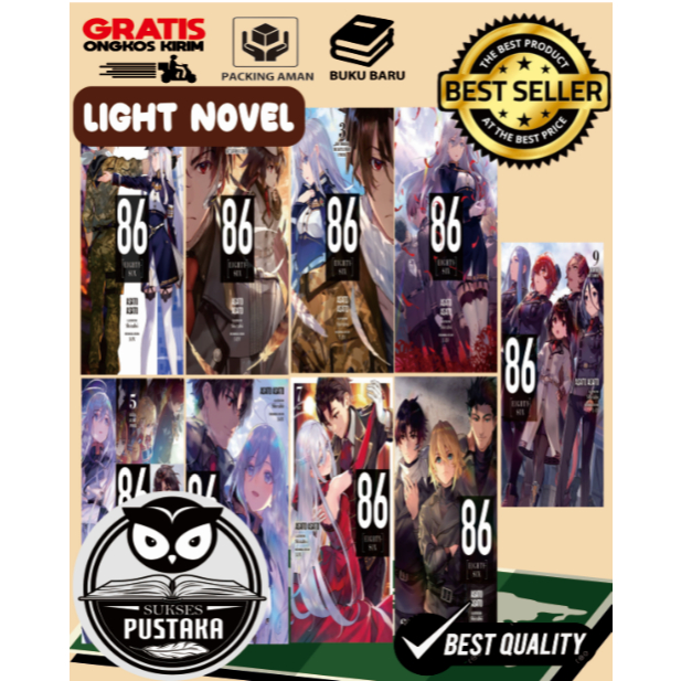 [INDONESIA] PAKET 9 LIGHT EIGHTY SIX 86 VOLUME 1 - 9 UPDATE