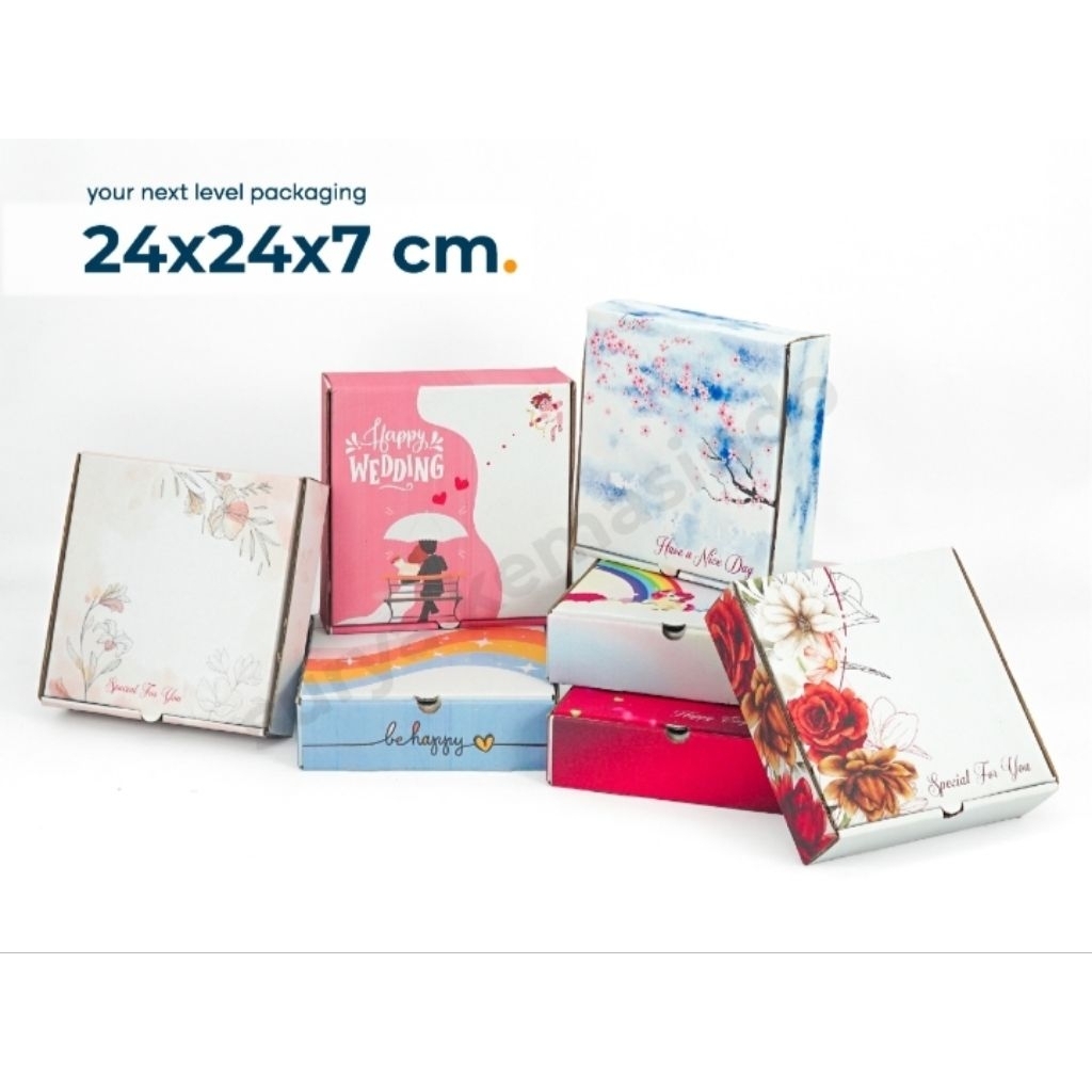 

Box Kardus Uk 24x24x7cm seri Ulang Tahun/Happy Birthday/Kado Bayi/Kado Ultah/Hampers