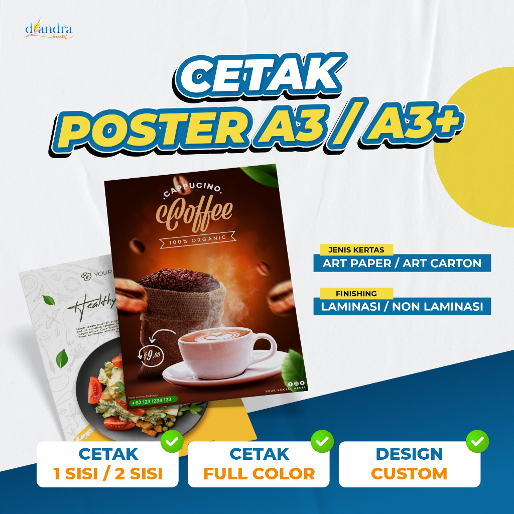

Cetak Poster A3+ Kertas Artpaper 120gr 150gr / 1 Sisi 2 Sisi / Custom