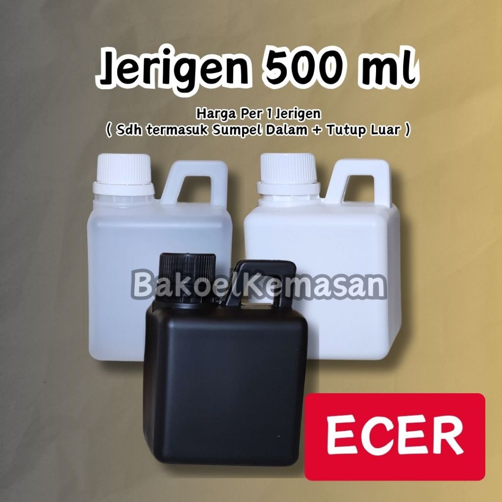Jerigen 1/2L 500ml Hitam Natural Putih Jirigen 500 ml ECER