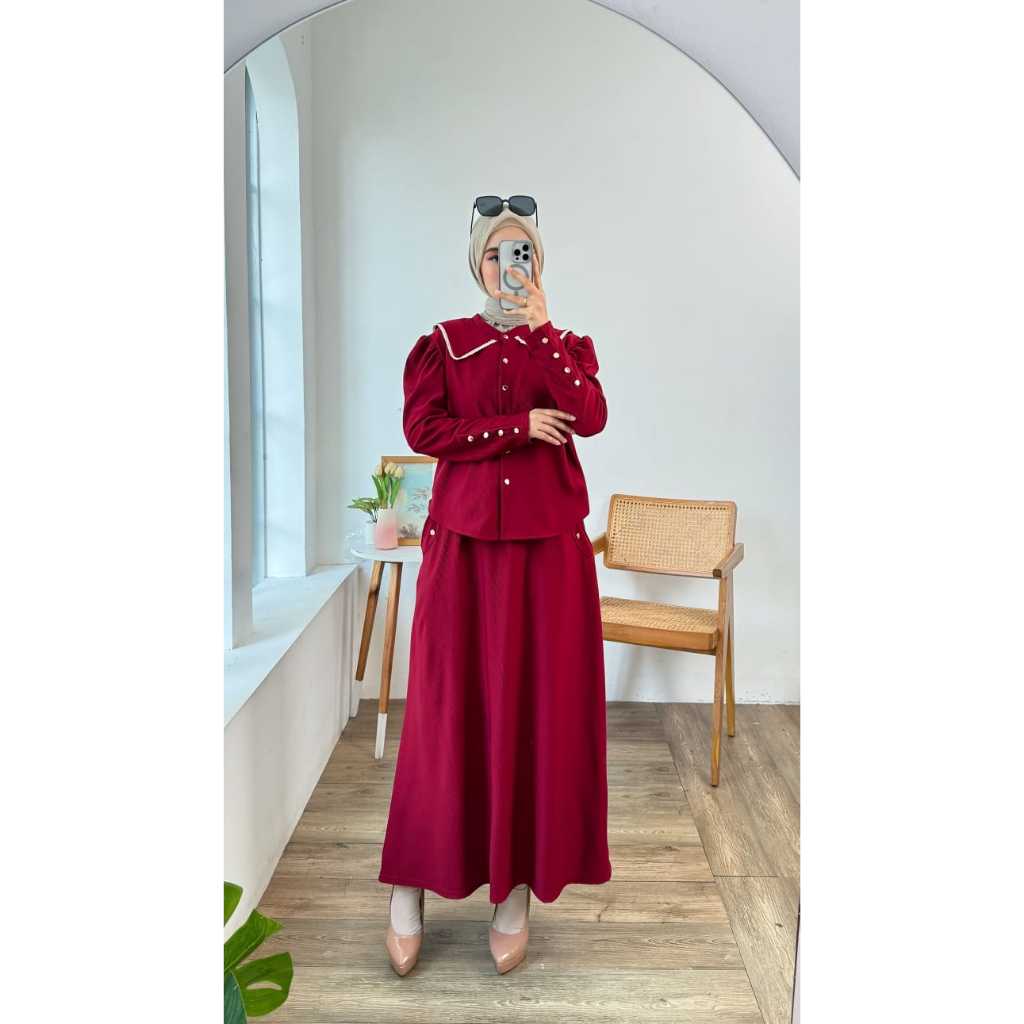 Setelan wanita Knite Rajut LD105 MELAR 120CM / Set ROK One Set Rajut MUAT SAMPAI BB JUMBO