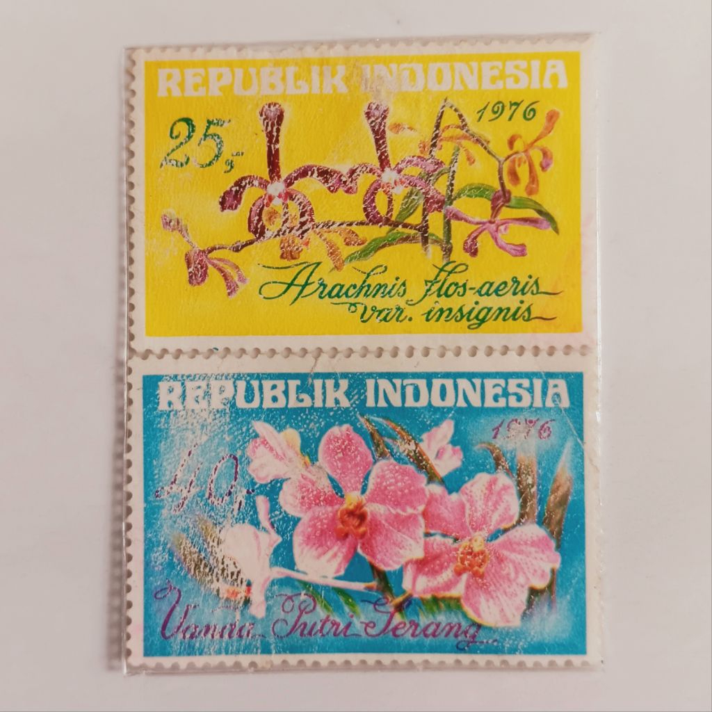 

(AB) Perangko Indonesia 1976 Anggrek Set 2 pcs Used