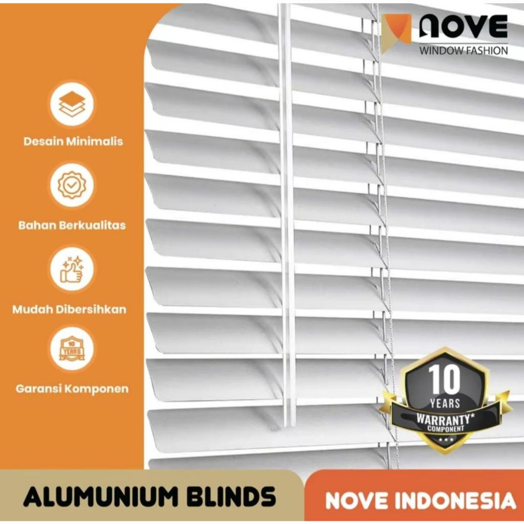 NOVE Alumunium Blinds Deluxe Slat - Tirai Gulung Alumunium -Tirai Jendela Minimalis