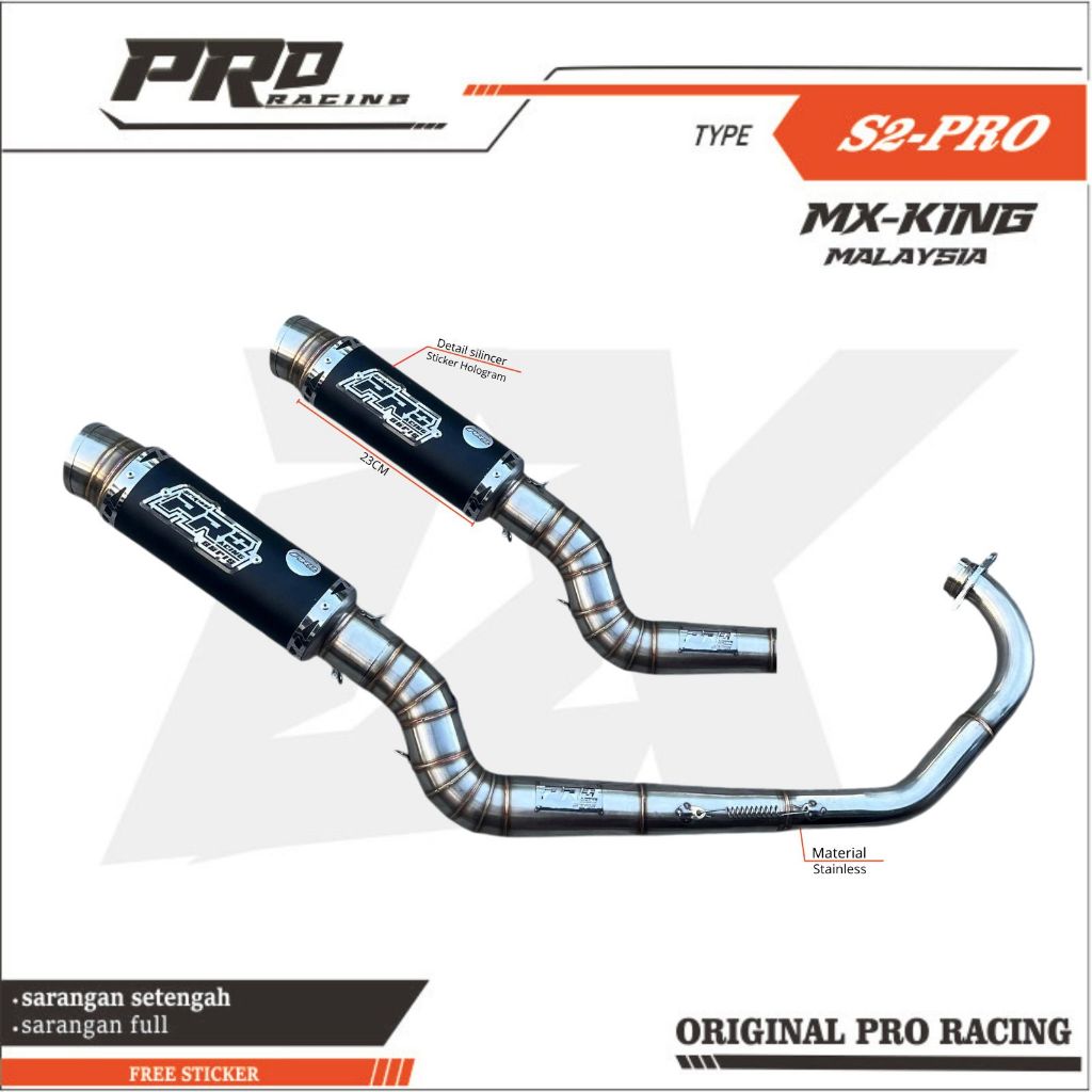 Knalpot Mx King Roadrace Black Mxking150 Mx135 MxKing Malaysia