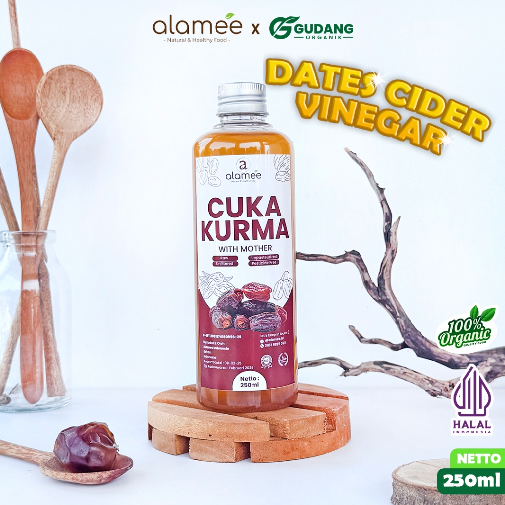 

ALAMEE Cuka Kurma With Mother Original Dates Cider Vinegar Fermentasi Probiotik Herbal 250ml