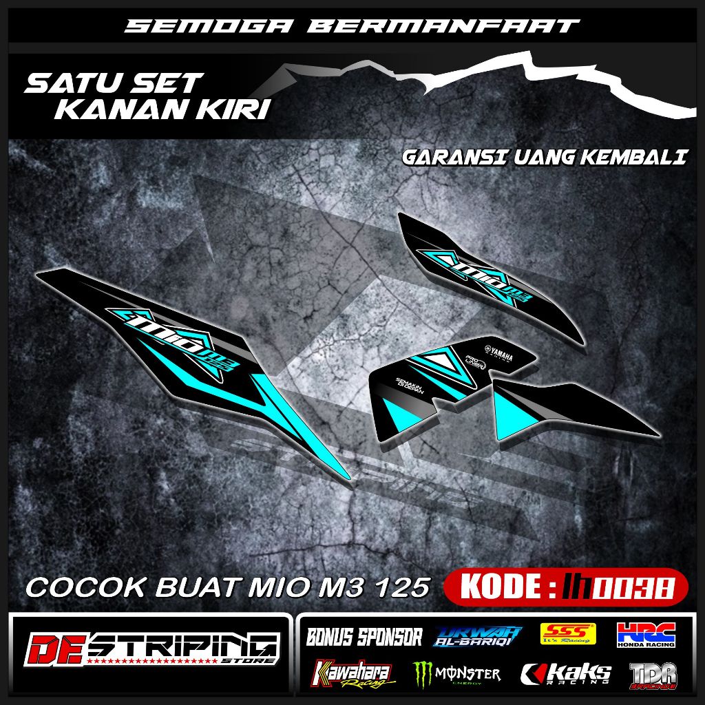 IH0038 Stiker Mio M3/Z Decal Striping Standar Keren Mio M3/Z Premium Racing Bisa Request Stiker Mio 