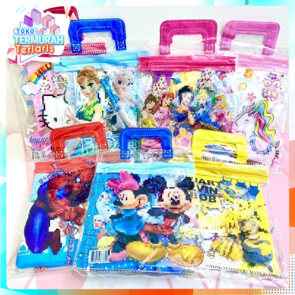 

TTT Alat Tulis Set 6IN1 Stationery Set Lucu Karakter Kartun Perlengkapan Sekolah Anak-Anak TK Souvenir Ulang Tahun Anak Alat Tulis Birthday Souvenir Hampers 6 IN 1 TTT