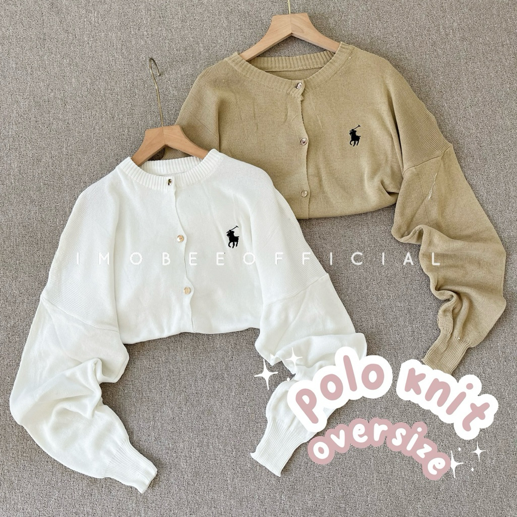 POLO KNIT OVERSIZE CARDIGAN // CARDI RAJUT JUMBO BALON POLO BORDIR