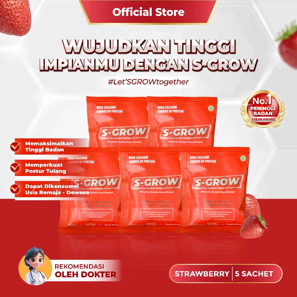 S-GROW Peninggi Badan Terbaik-  5 Sachet
