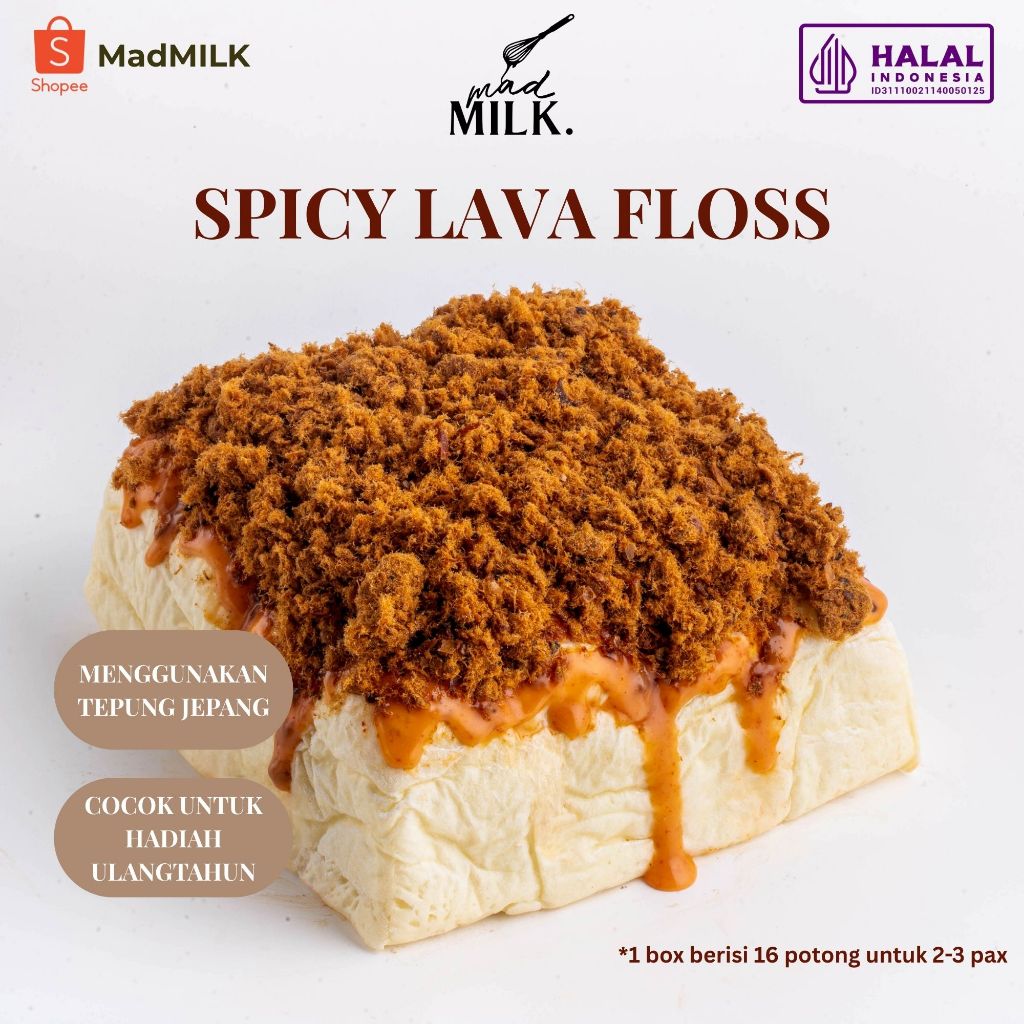 

Roti Sobek Milkbuns Madmilk | Spicy Lava Floss Isi 16 | Super Lembut & Premium