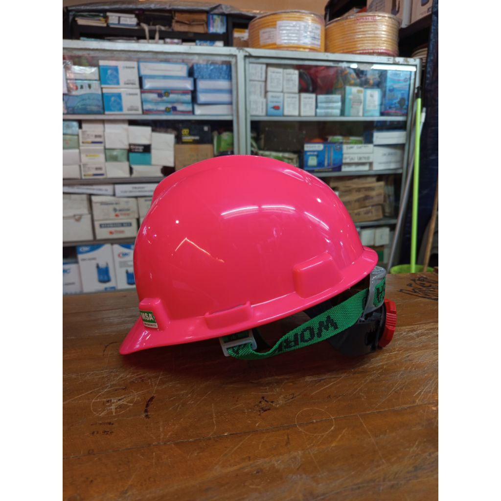 Helm safety MSA full set / Helm MSA kerja proyek Warna Pink - SNI