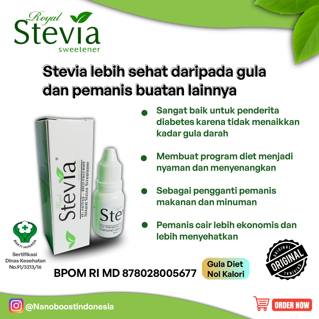 

Stevia Royal Sweetener Pemanis Alami Pengganti Gula 0 Kalori