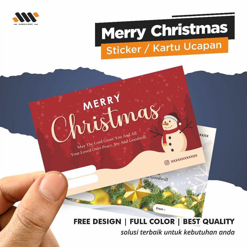 

Cetak Kartu Ucapan Merry Christmas Greeting Card Natal Kartu Ucapan Natal (GRATIS DESAIN)