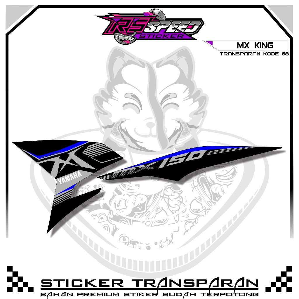 Striping MX KING  Variasi Stiker MX KING UV TRANSPARAN KODE M.68 BAHAN PREMIUM