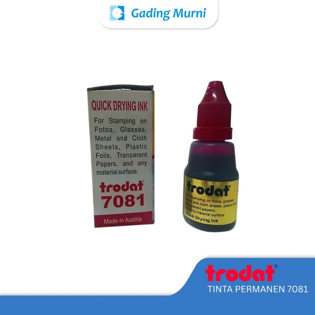 

Tinta Trodat 7081 Permanen untuk Plastik dan Kaca