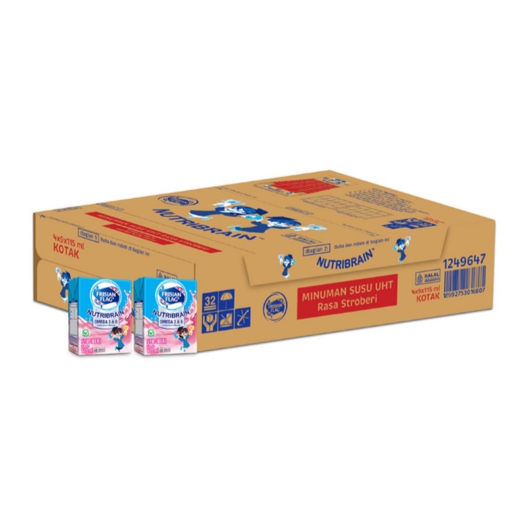

Frisian Flag Nutribrain Susu UHT Cair Strawberry Karton 36 x 115ml