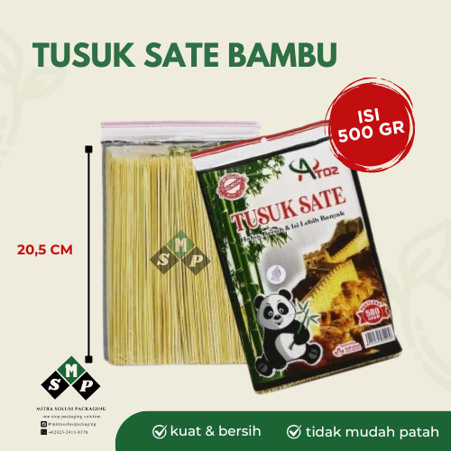 (500 GR) TUSUK SATE BAMBU 500 GR ATOZ / TUSUK SATE ATOZ BAMBU MURAH / TUSUK SATE BAMBU BERSIH / TUSU