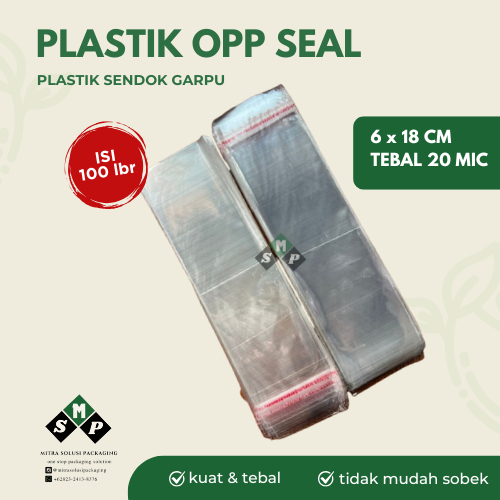 (100 PCS) PLASTIK OPP SEAL 6 x 18 cm / PLASTIK SENDOK GARPU / PLASTIK OPP SEAL SENDOK GARPU / PLASTI
