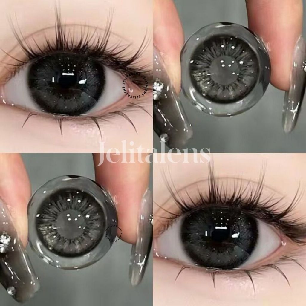 JSOFTLENS MIX Start 16.000 Softlens Hitam Ke Abu Abuan Premium 14,5 MM  Normal & Minus / Softlens Gr