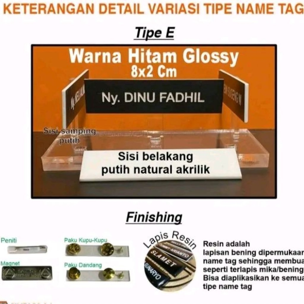 

Papan/Nama/Dada/Seragam/Istri/TNI/Akrilik