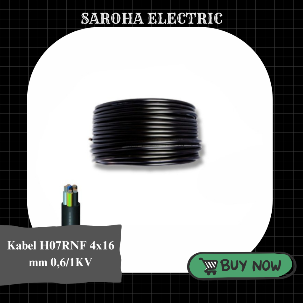 KABEL VOLGEMI H07RNF 4x16 mm HITAM 0,6/1KV FIRST CABLE