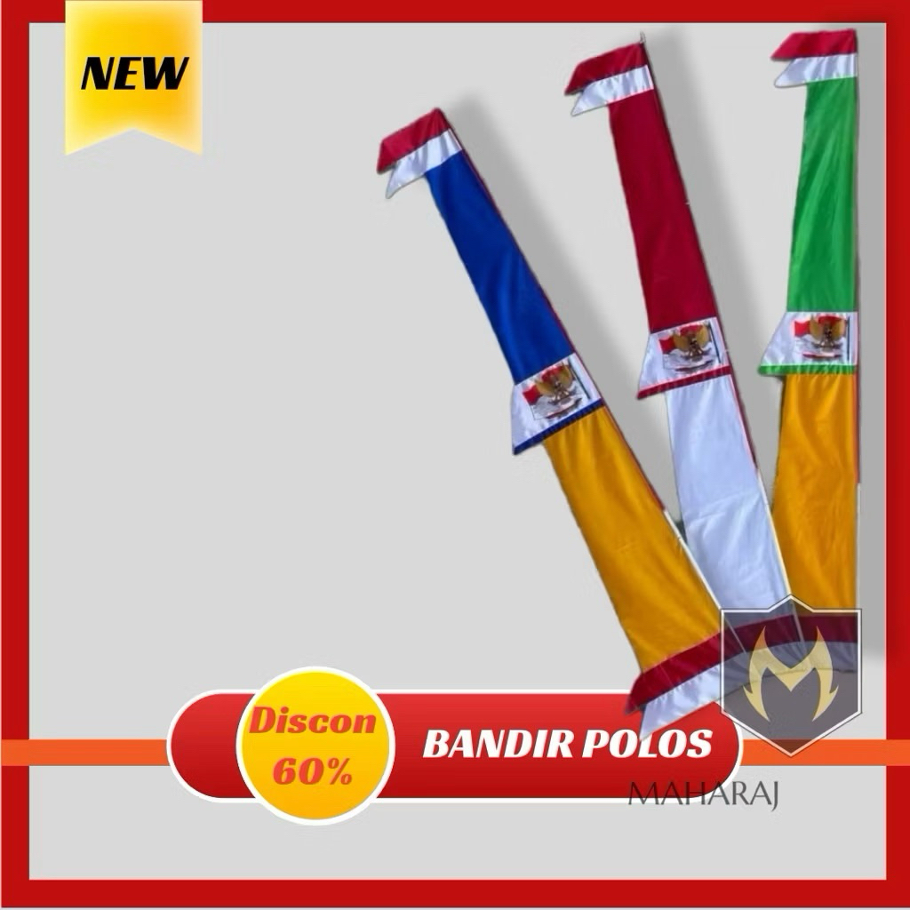 Isi 20/1 KODI Bendera Umbul Bandir Merah Putih Sablon Garuda Polos Warna Warni Untuk Acara HUT Kemer