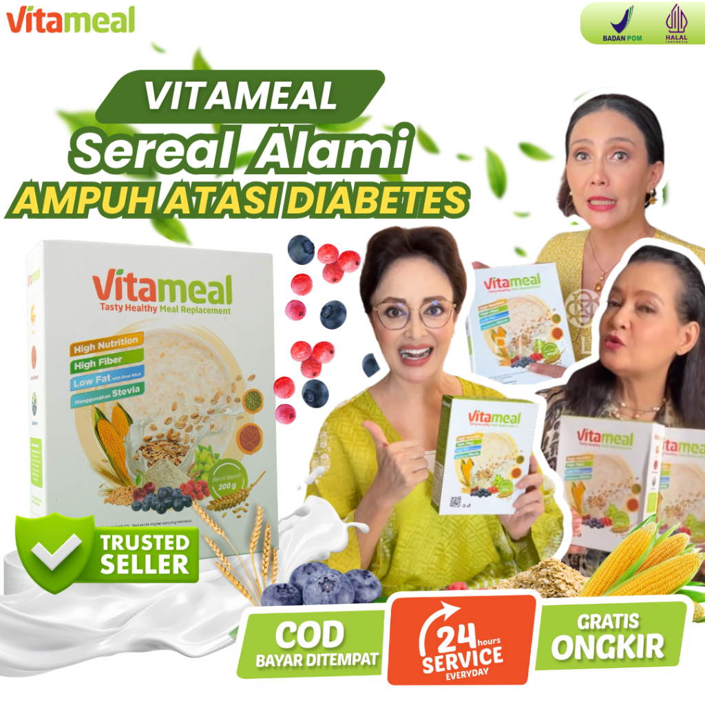 

[GARANSI] Vitameal Sereal Sehat Multigrain Solusi Ampuh Turunkan Gula Darah Tinggi, Cegah Diabetes, Kolesterol, Asam Lambung, Maag, dan GERD FITAMIL HERBAL