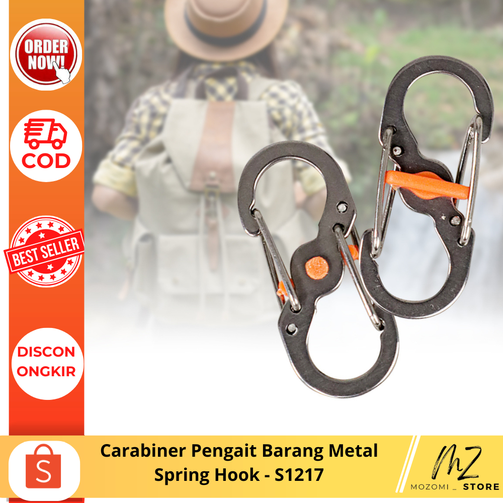 Carabiner Pengait Barang Metal Spring Hook / Gantungan Kunci Carabiner