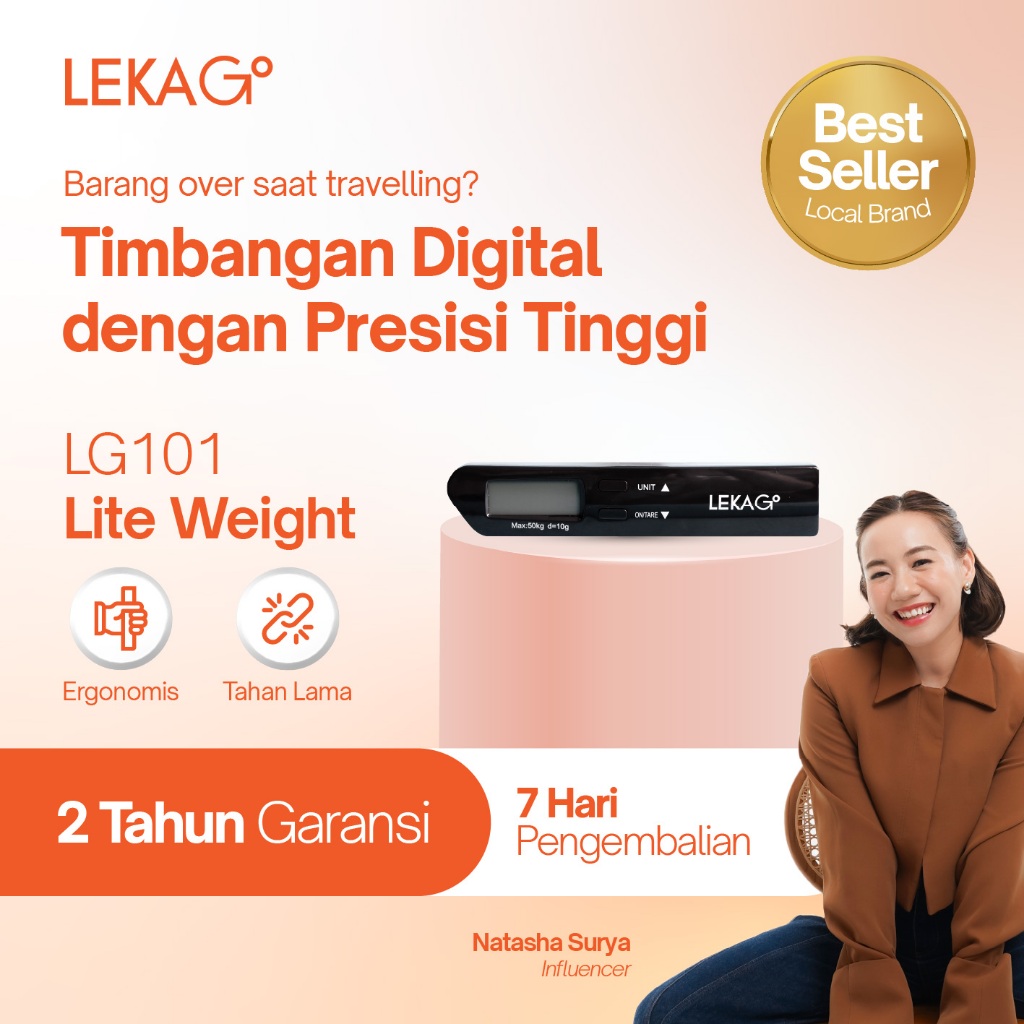 LEKA Go - Lite Weight - Timbangan Koper Digital Gantung (Garansi 2 Tahun)