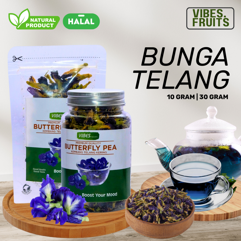 

Kembang Telang Kering Premium 50gr 100gr / Teh Bunga Telang Kering Alami Premium / Butterfly Pea Tea