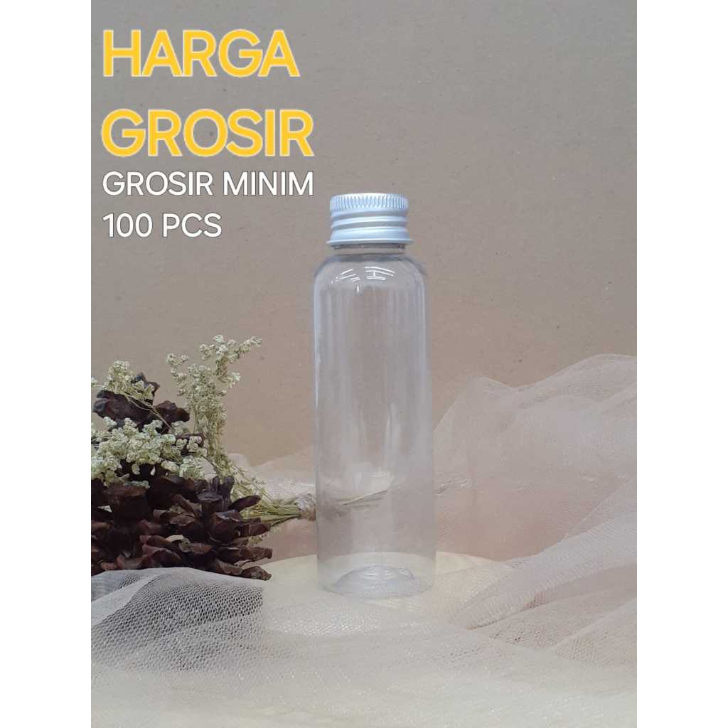 Botol Plastik PET 100ml BR Bening Tutup Ulir | Botol Plastik Serbaguna - GROSIR 100 PCS